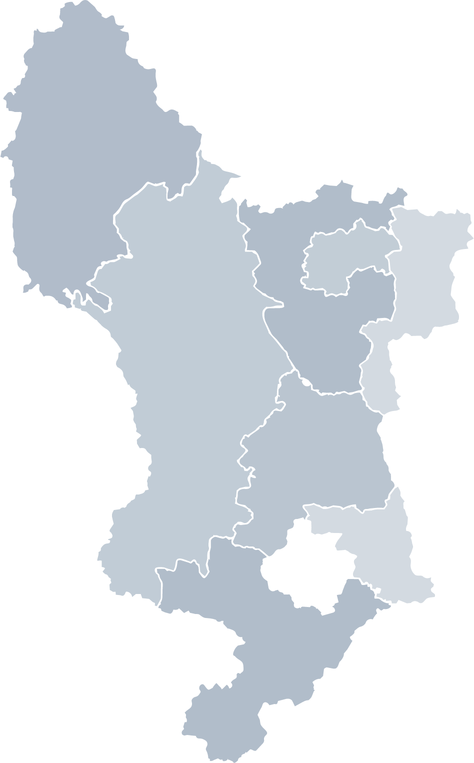 Blue graded map of Derbyshire on Jarvale Construction