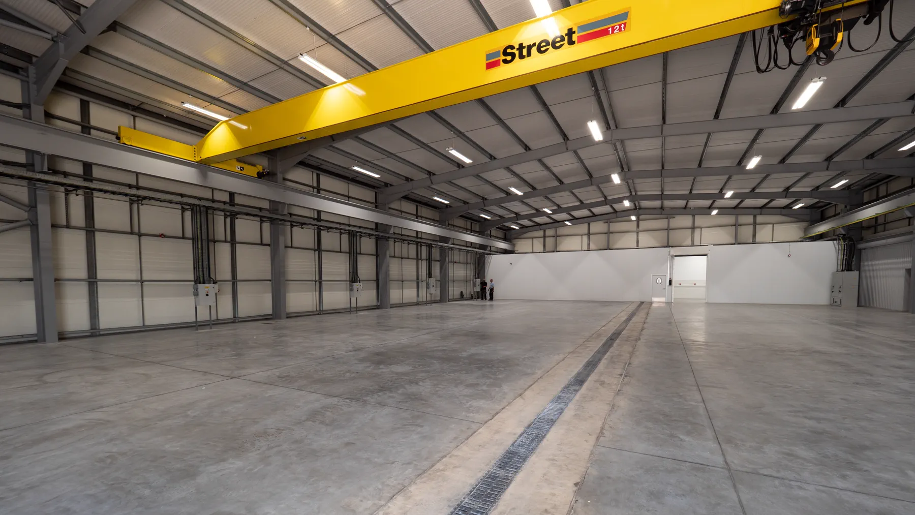Jarvale-Construction-Cathelco-Derbyshire-1 Cathelco warehouse interior with overhead crane in Derbyshire