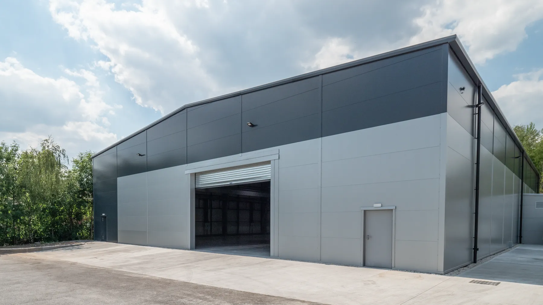Jarvale-Construction-Cathelco-Derbyshire-17 Completed steel clad warehouse exterior for Cathelco