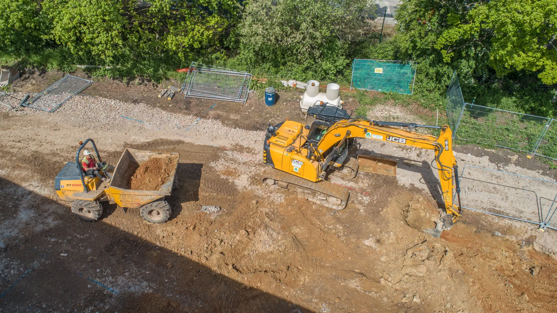 Jarvale-Construction-Groundworks-Services-6 Excavation works with plant machinery on construction site