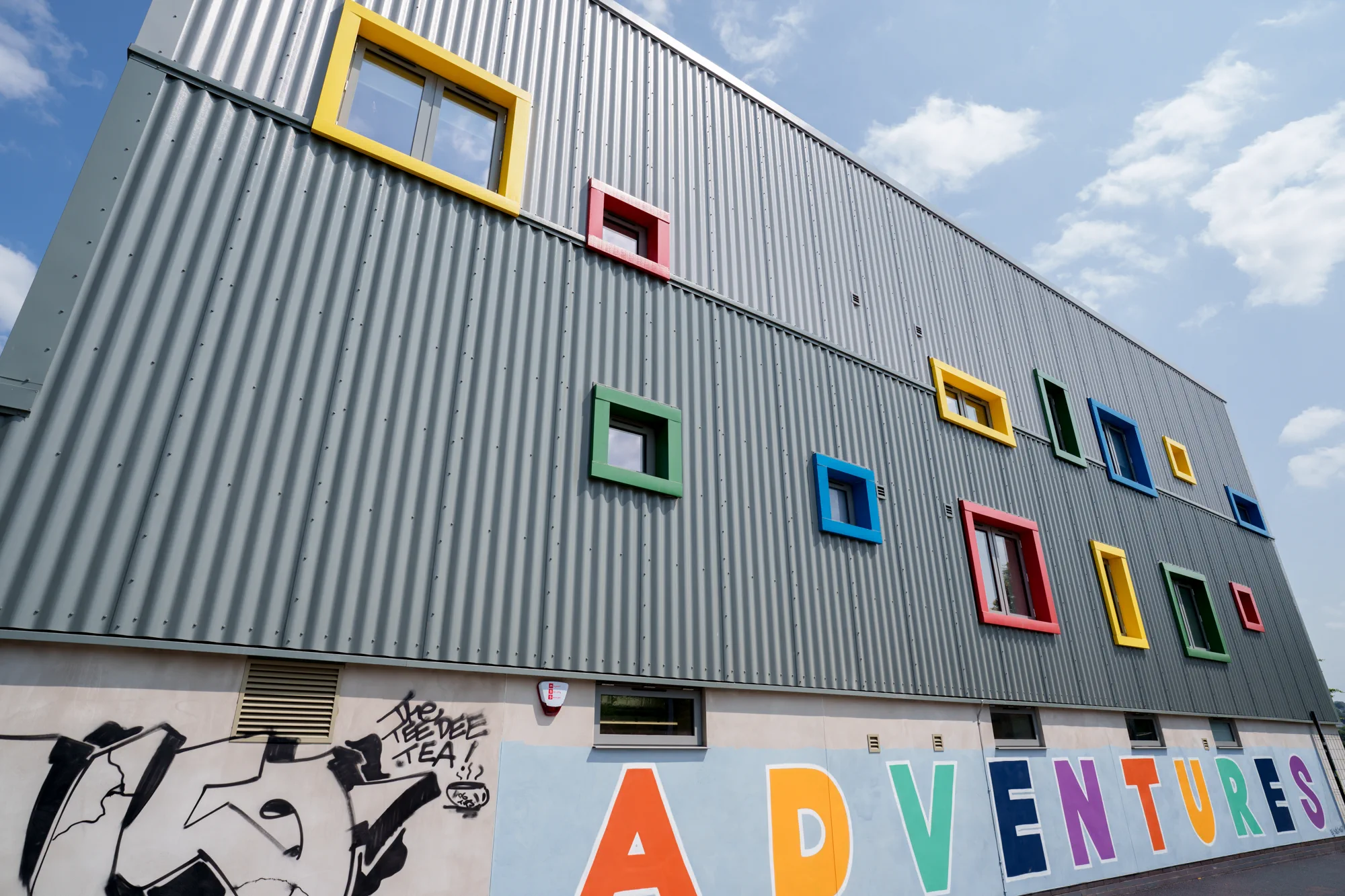 Jarvale-Construction-Highland-Adventures-Sheffield-28 Highland Adventures Sheffield building exterior showing branded architectural façade design