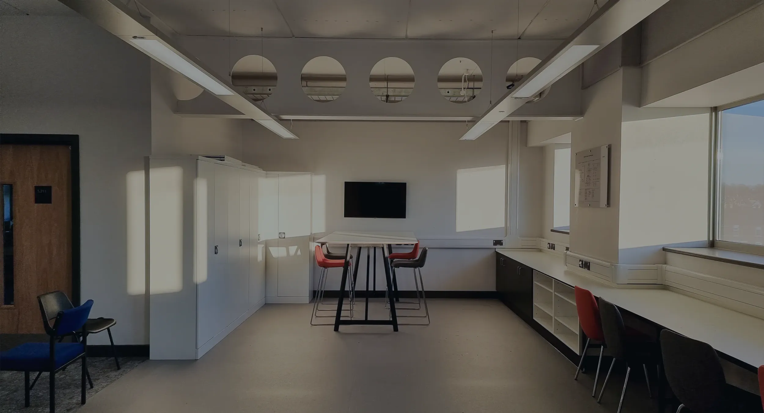 Modern college refurbishment with bespoke workspaces and breakout area completed by Jarvale Construction