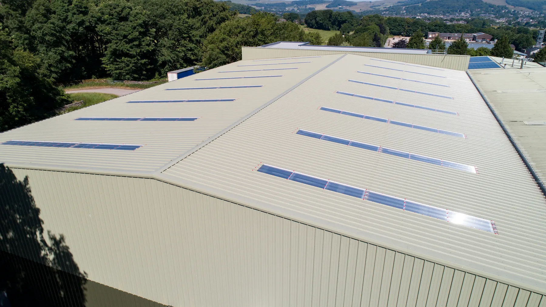 Jarvale-Construction-Selden-Research-Project-Buxton-9 Warehouse roof construction featuring energy-efficient rooflight installation