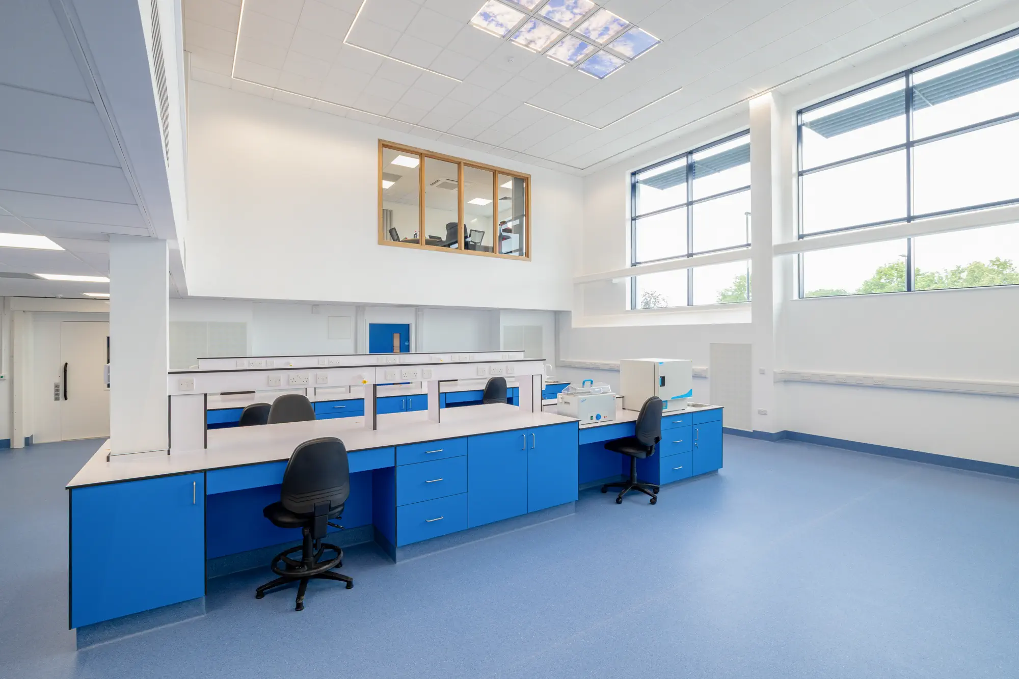 Specialist laboratory workstations inside the Swann Morton laboratory building