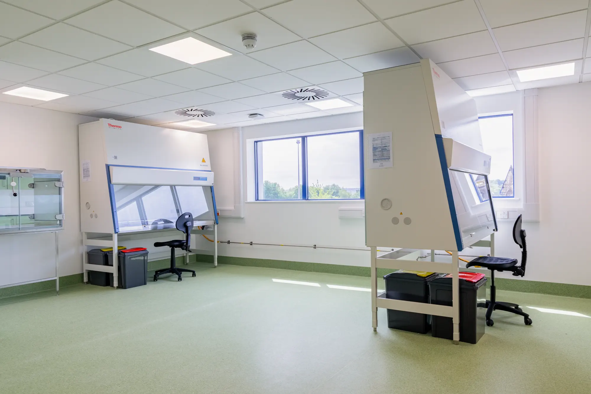Purpose-built laboratory workspace with specialist equipment for Swann Morton