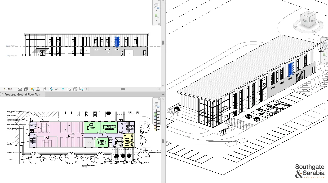 BIM model showing warehouse design development