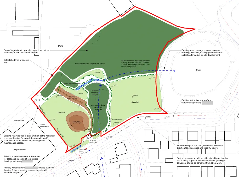 Warehouse development site opportunities and constraints analysis